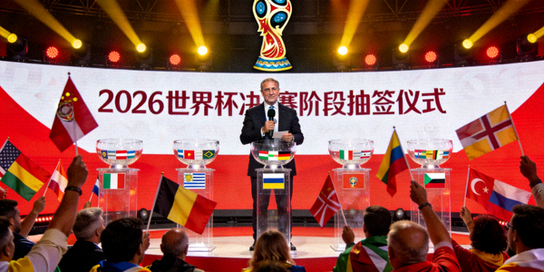 国际足联官员宣布2026世界杯决赛阶段抽签仪式现场盛况